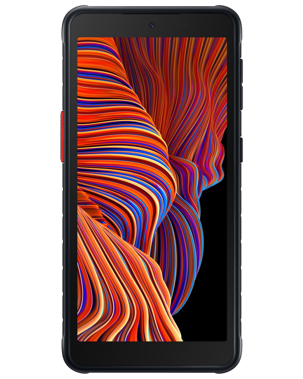 Front view of wholesale Samsung Galaxy XCover 5 black 64GB unlocked smartphone A+ stock