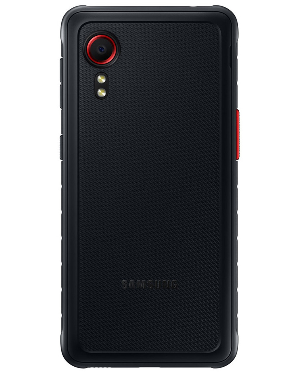 Back view of Bulk Samsung Galaxy XCover 5 black 64GB unlocked smartphone A+ stock bulk