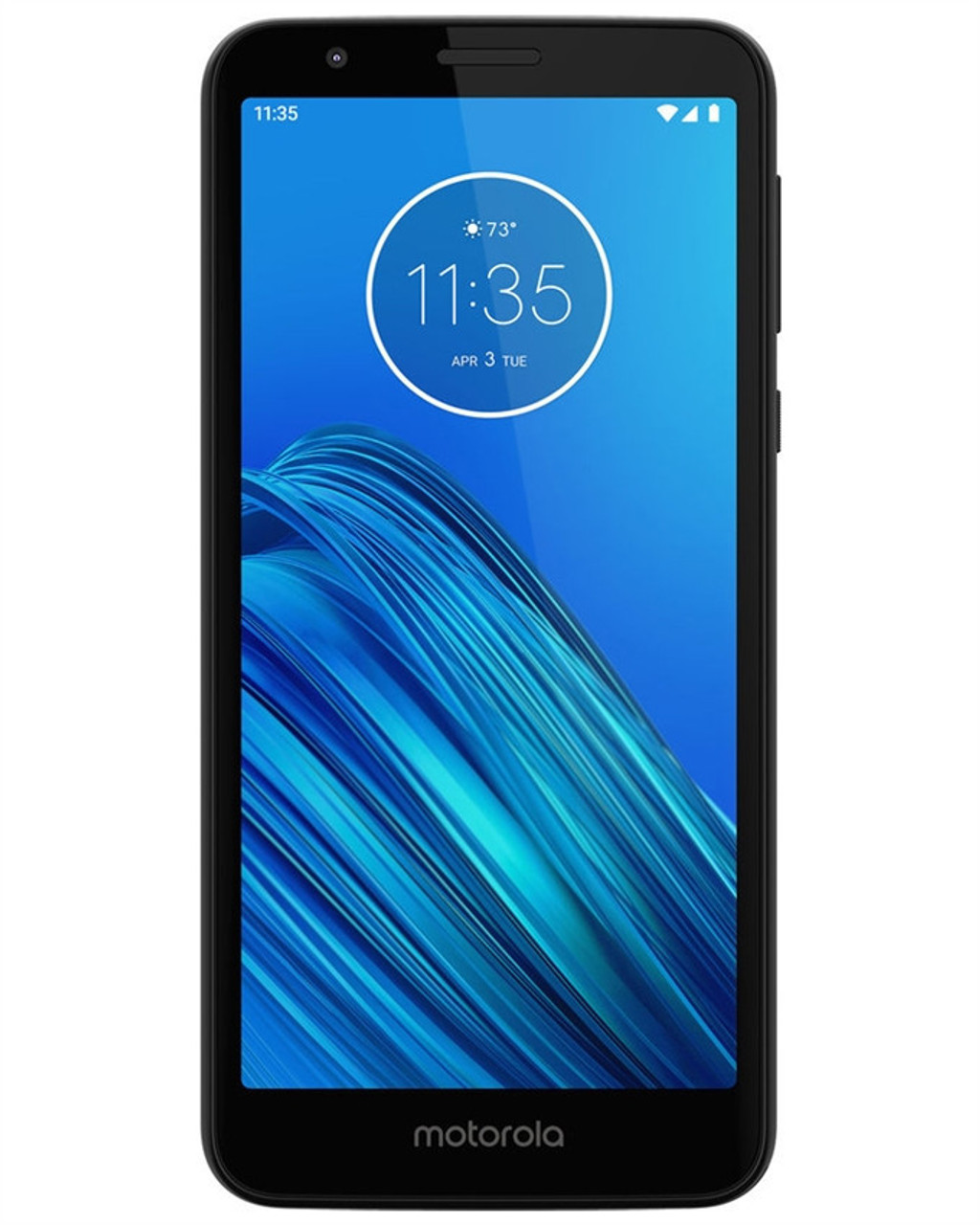 Bulk Motorola Moto E6 black 16GB unlocked smartphone A+ stock front view