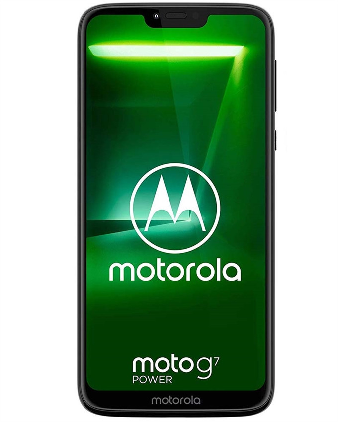 Front view of Bulk Motorola Moto G7 Power ceramic black 32GB unlocked A+ stock bulk phone