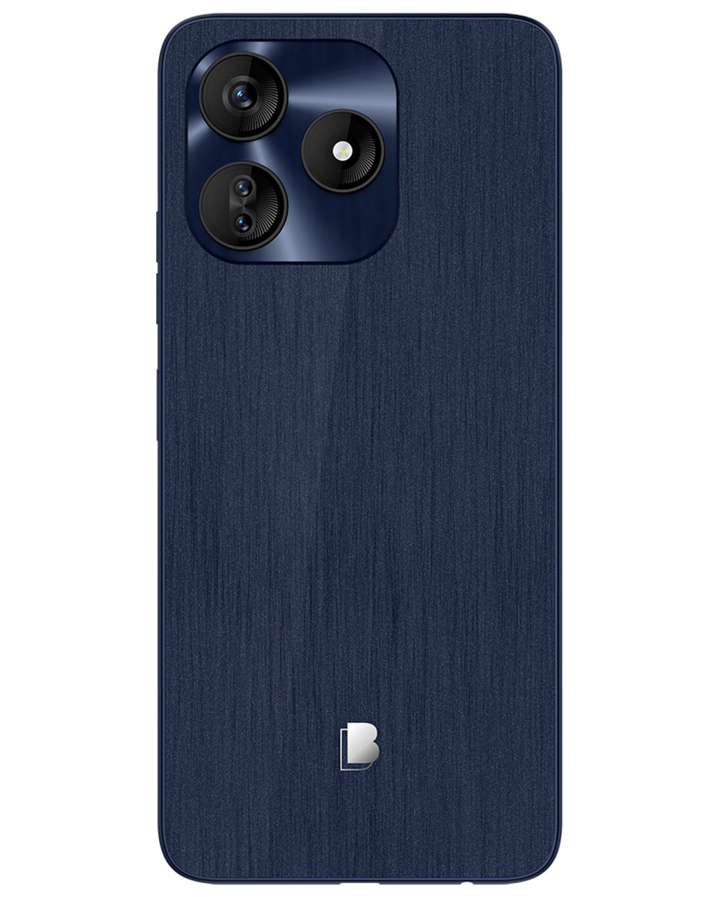 Back view of wholesale BLU G64L blue 128GB 4G LTE unlocked A+ stock bulk phone