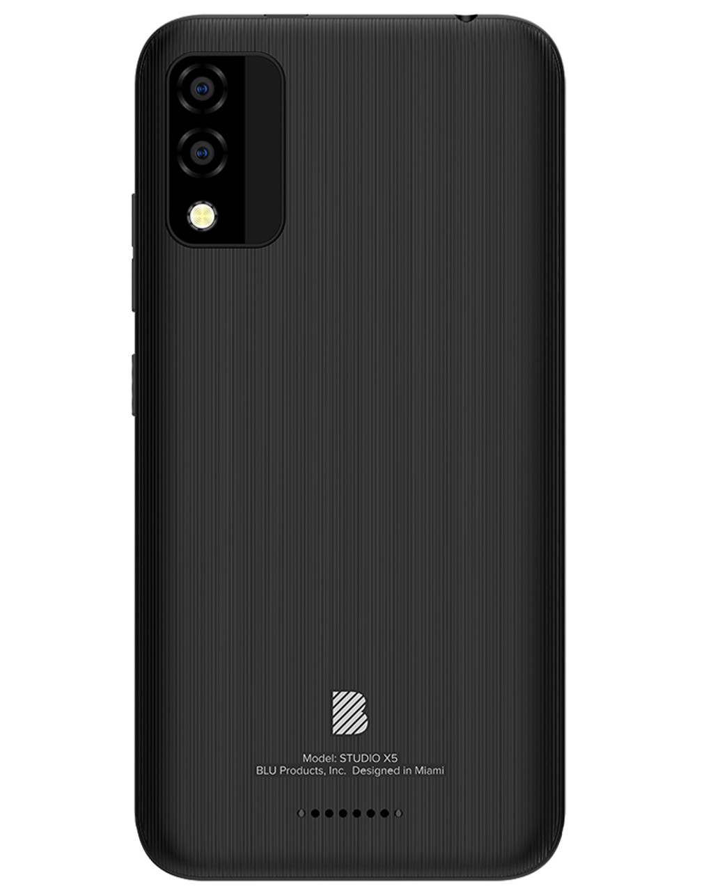 Bulk BLU Studio X5 S0610WW black 32GB 4G LTE unlocked A+ stock bulk smartphone back view