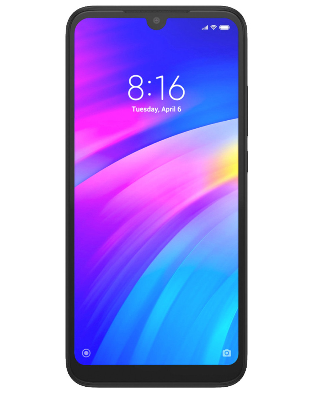 Wholesale Xiaomi Redmi 7 eclipse black 32GB 4G LTE unlocked A+ stock bulk smartphone front view