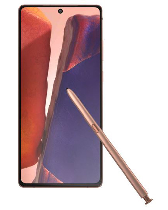 Wholesale Samsung Galaxy Note 20 N981U1 bronze 128GB 5G unlocked C stock bulk smartphone front view