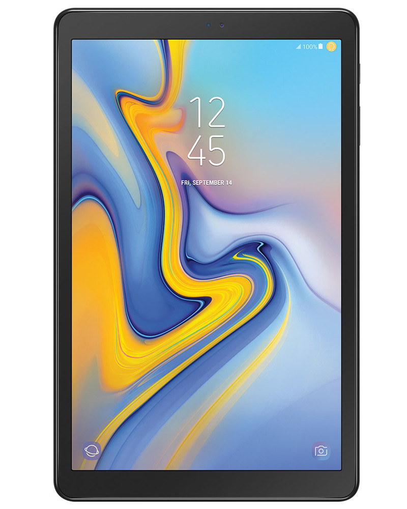 Wholesale Samsung Galaxy Tab A 10.5 2018 black 32GB unlocked b/c stock bulk tablet front view