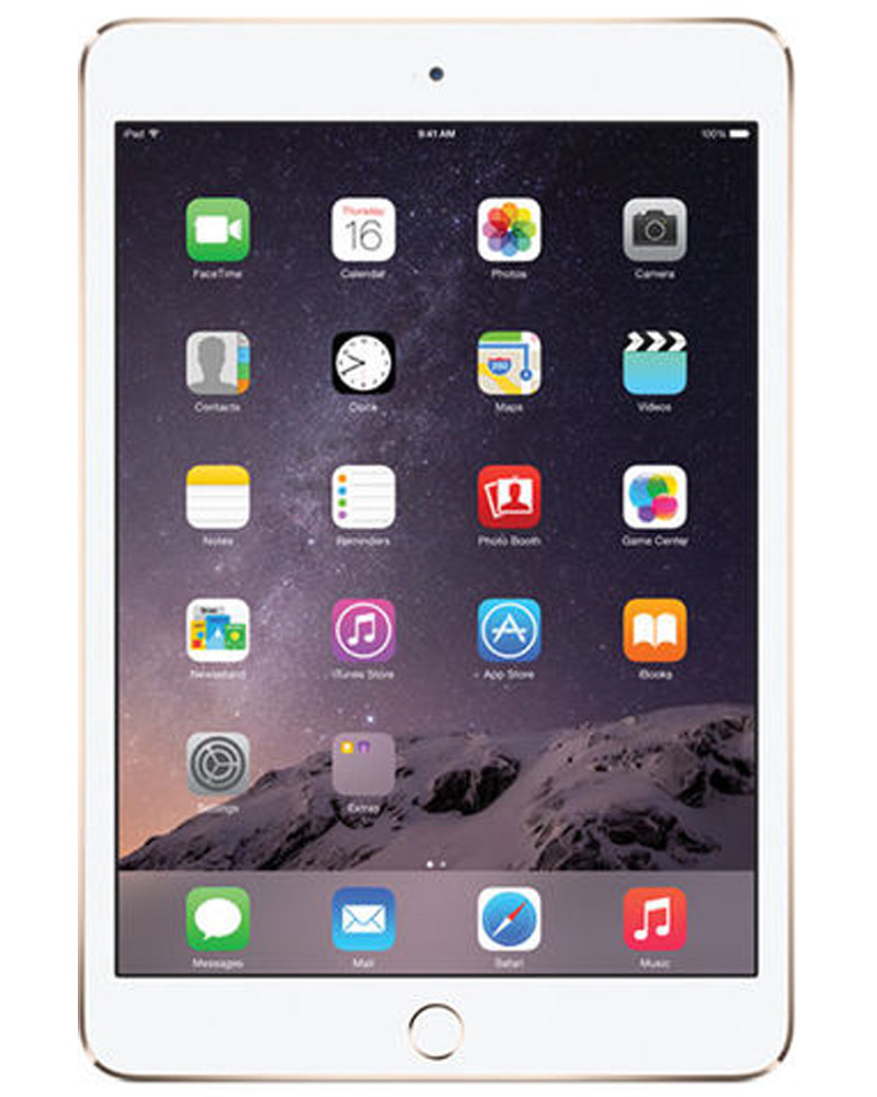 Wholesale Apple iPad Mini 3 16GB gold unlocked a stock tablet front view