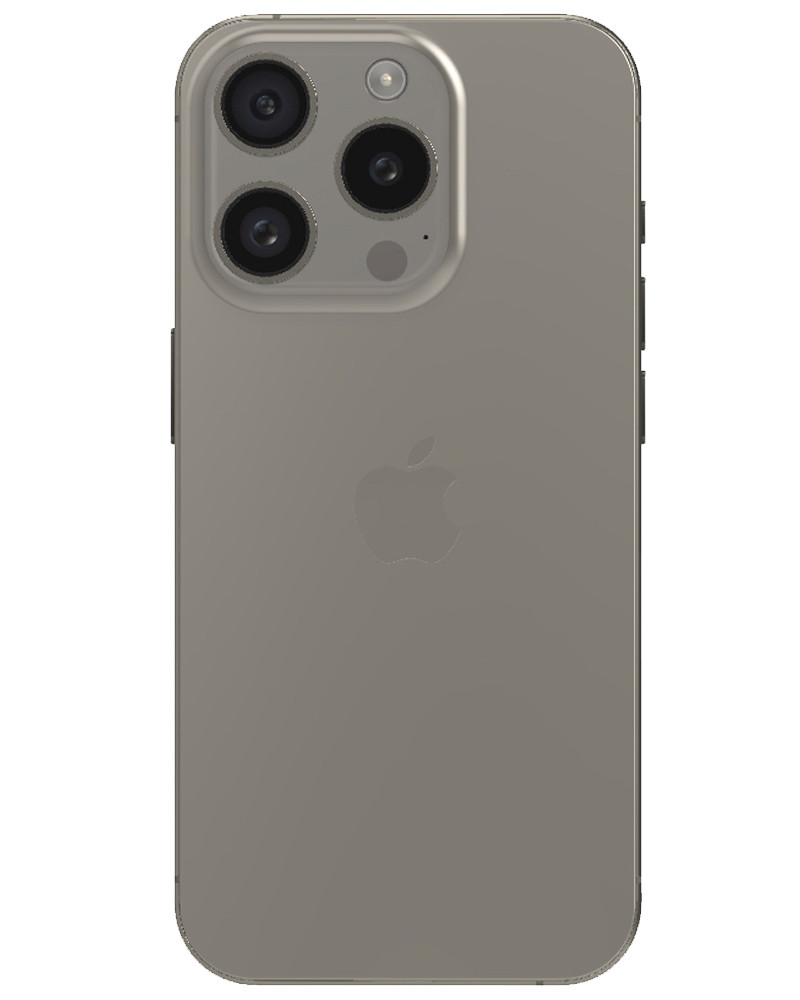 Wholesale iPhone 15 Pro natural titanium 256GB unlocked A/B stock bulk smartphone back view