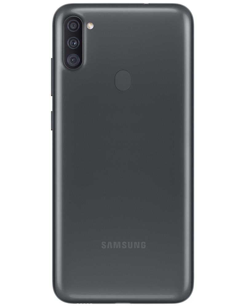 Wholesale Samsung Galaxy A11 black 32GB unlocked A stock bulk smartphone back view