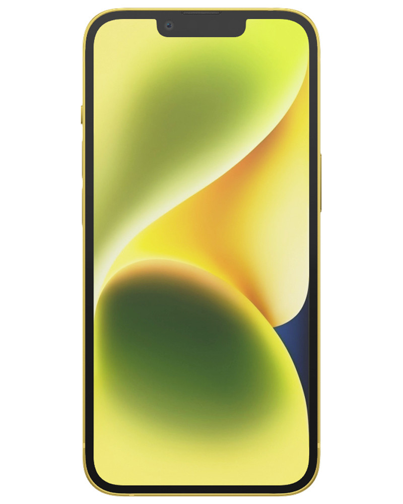 Wholesale iPhone 14 yellow 128GB unlocked B grade stock bulk smartphone front view