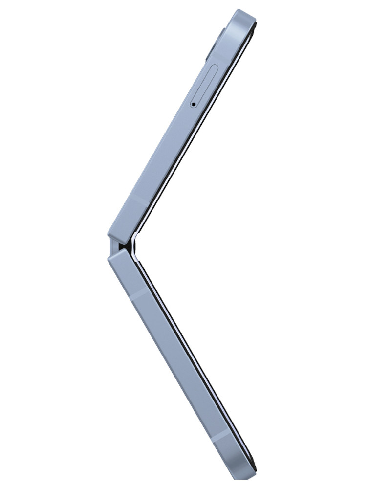 Wholesale Samsung Galaxy Z Flip6 blue 256GB unlocked bulk smartphone B/C stock side view