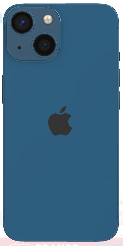 Wholesale Apple iPhone 13 Mini blue 128GB unlocked B stock bulk smartphone back view