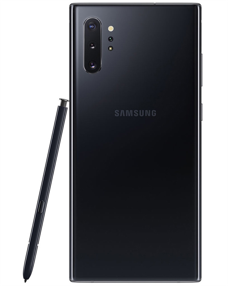Wholesale Samsung Galaxy Note 10 Plus aura black 256GB unlocked B/C stock bulk smartphone back view