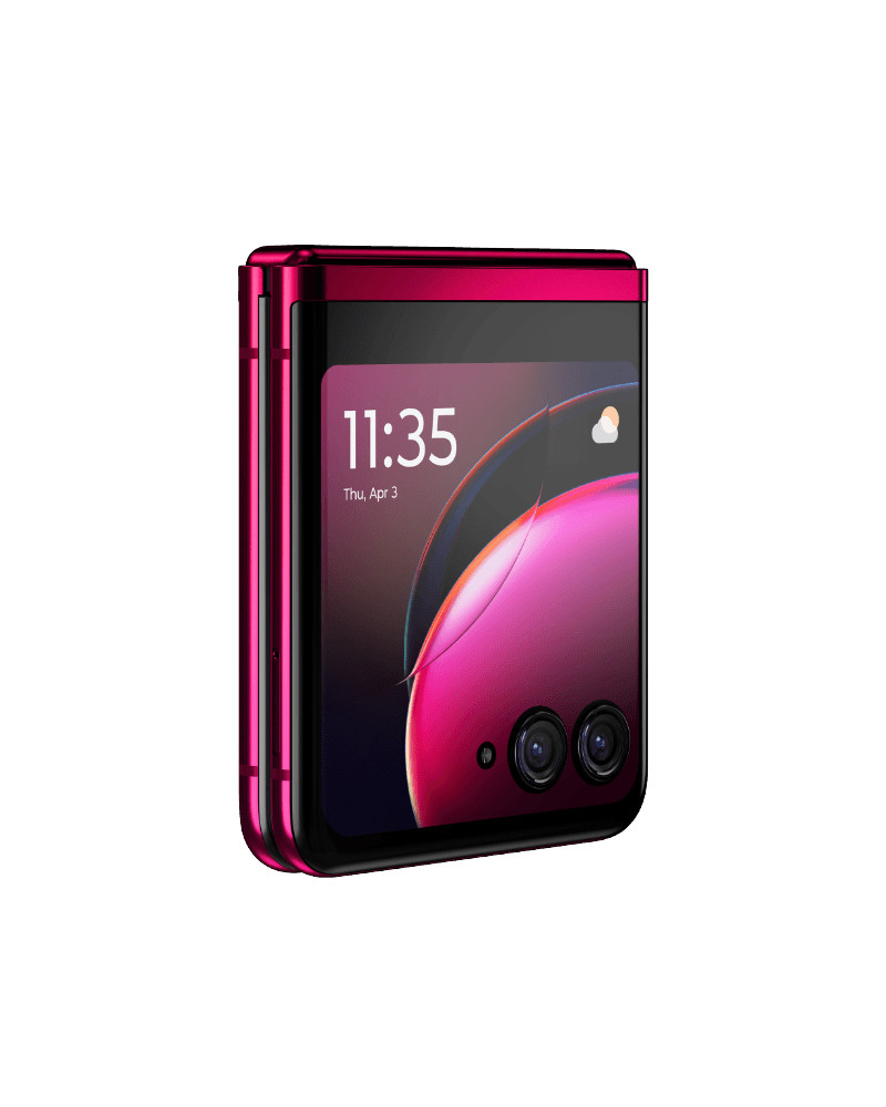 Wholesale Motorola Razr 40 Ultra viva magenta 256GB unlocked B/C stock bulk smartphone angle view