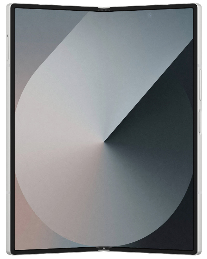 Wholesale Samsung Galaxy Z Fold6 Silver Shadow 512GB Unlocked B grade bulk smartphone showing foldable display and cover screen front view.