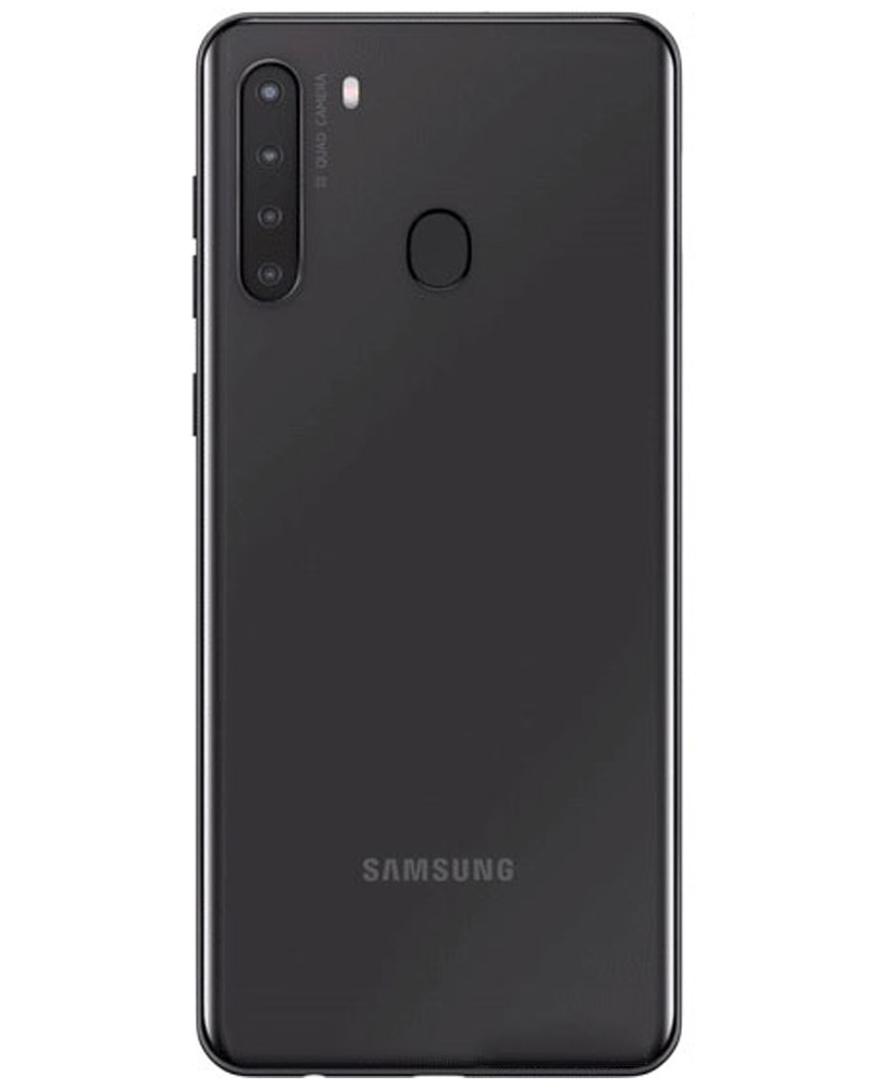Wholesale Samsung Galaxy A21 black 32GB T-Mobile locked A/B grade bulk smartphone back view