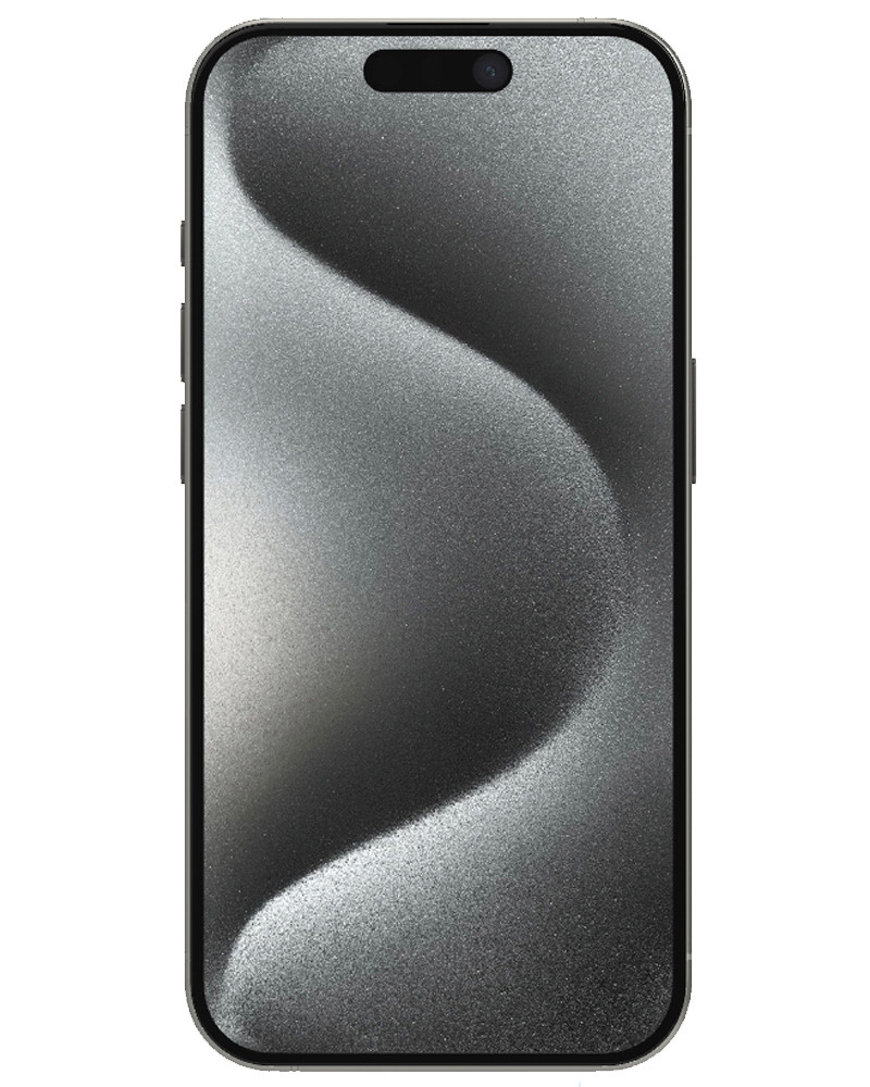Wholesale Apple iPhone 15 Pro white titanium 128GB 5G unlocked, C/D grade — bulk smartphone lot front view