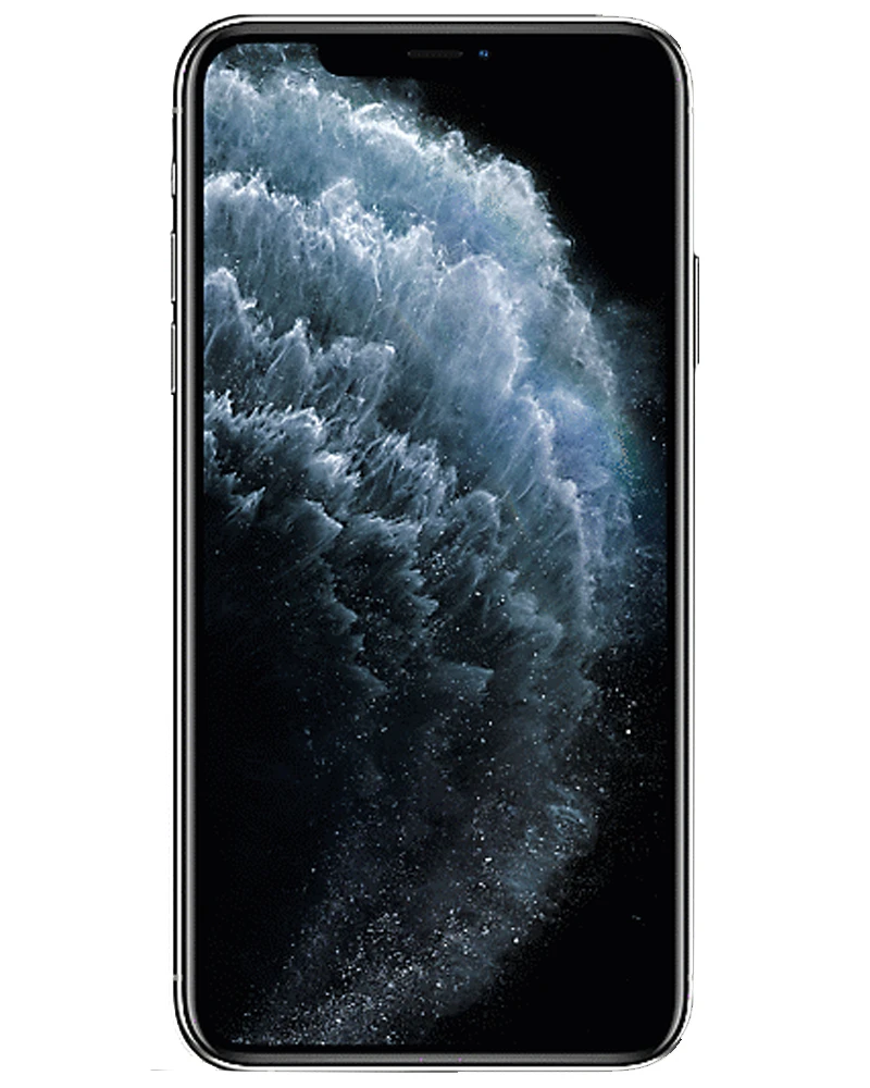 Wholesale Apple iPhone 11 Pro Max silver 256GB 4G LTE unlocked, A/B stock <80% battery — bulk smartphone lot front view