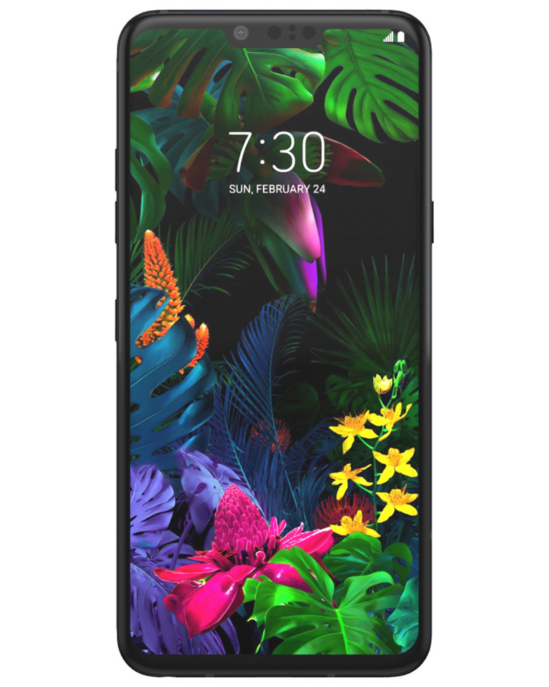 Wholesale LG G8 ThinQ G820 black 128GB 4G LTE unlocked, A/B stock — bulk smartphone lot front view