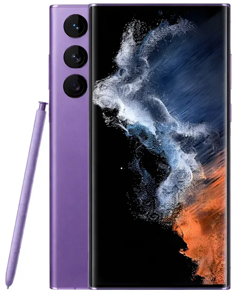 Wholesale Samsung Galaxy S22 Ultra purple 128GB 5G unlocked, A/B stock — bulk smartphone lot
