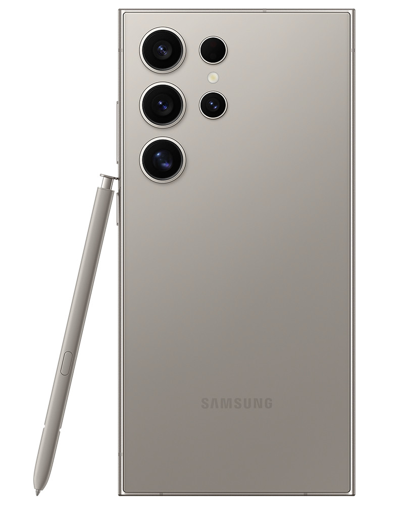 Wholesale Samsung Galaxy S24 Ultra titanium gray 512GB 5G unlocked, B/C stock — bulk smartphone lot back view