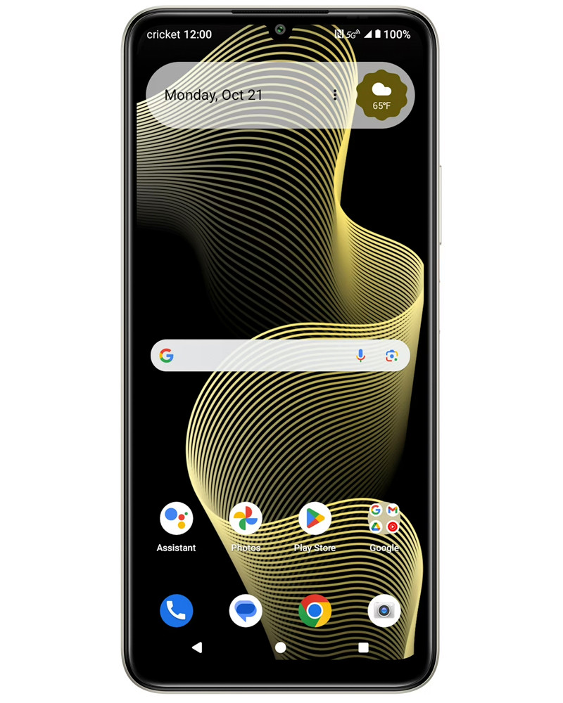 Wholesale Cricket Outlast blue 64GB 5G Cricket locked, A stock — bulk smartphone lot front view