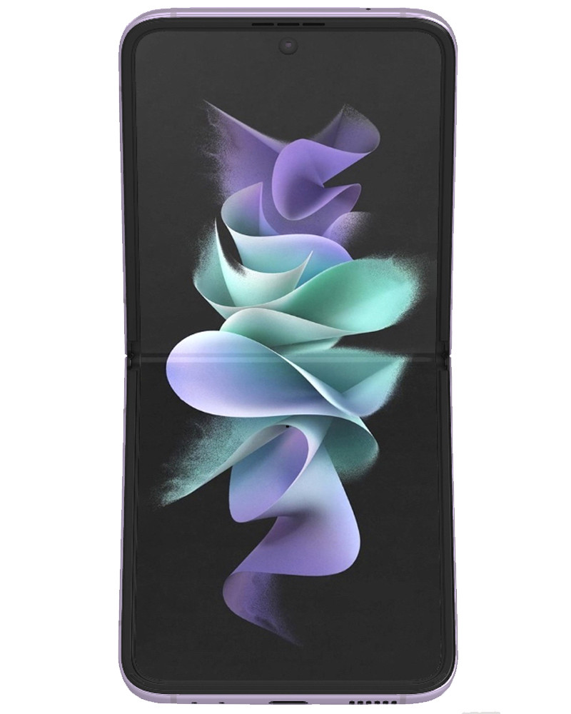 Wholesale Samsung Galaxy Z Flip3 purple 128GB 5G unlocked, A/B grade — bulk smartphone lot frpnt view