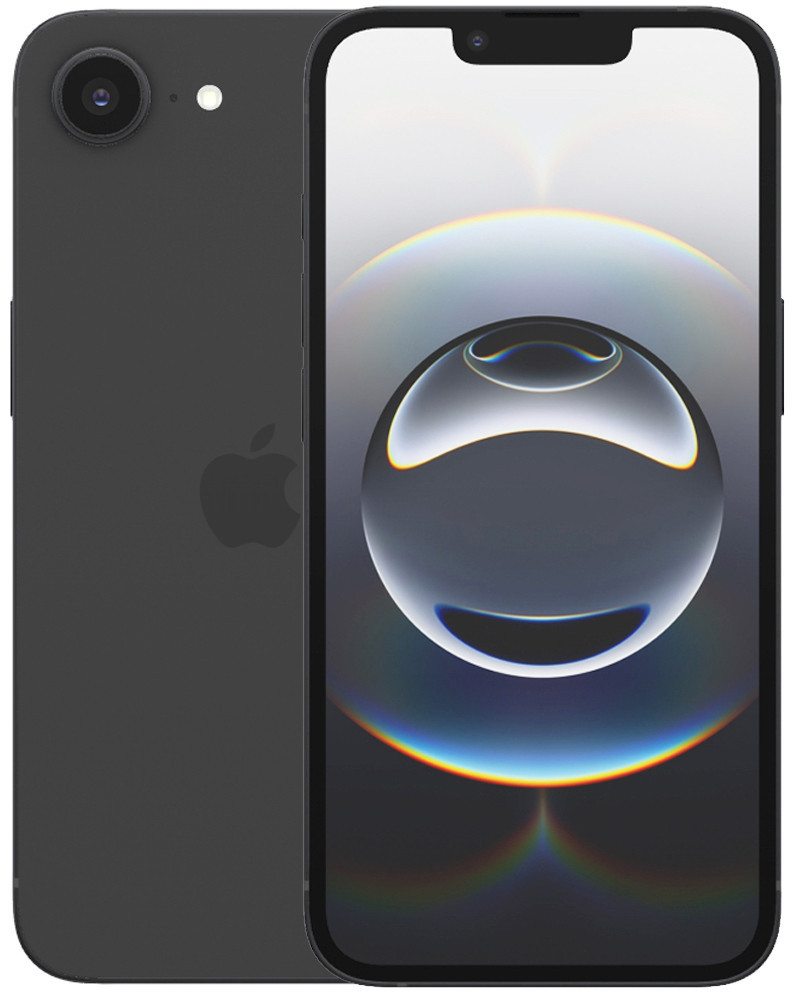 Wholesale Apple iPhone 16E A3212 black 128GB 5G Unknown Carrier locked, A/B stock — front and back view
