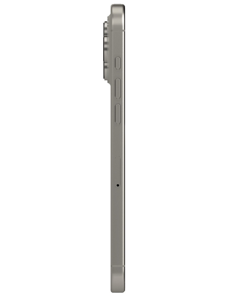 Wholesale Apple iPhone 16 Pro Max natural titanium 256GB 5G unlocked, brand new — bulk smartphone lot side view