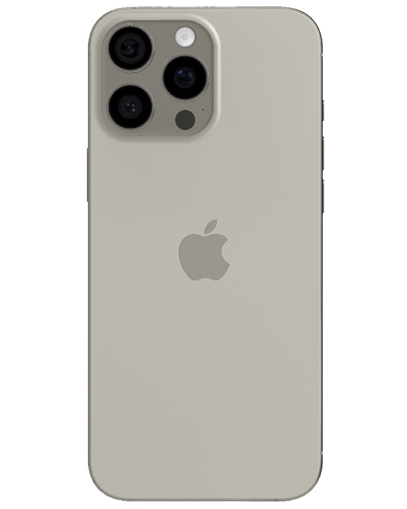 Wholesale Apple iPhone 16 Pro Max natural titanium 256GB 5G unlocked, brand new — bulk smartphone lot back view