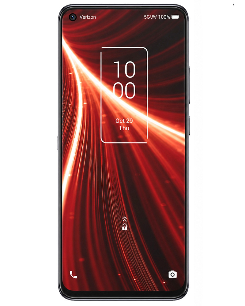 Wholesale TCL 10 5G UW T790S black 128GB 5G Verizon locked, A/B stock — bulk smartphone lot front view