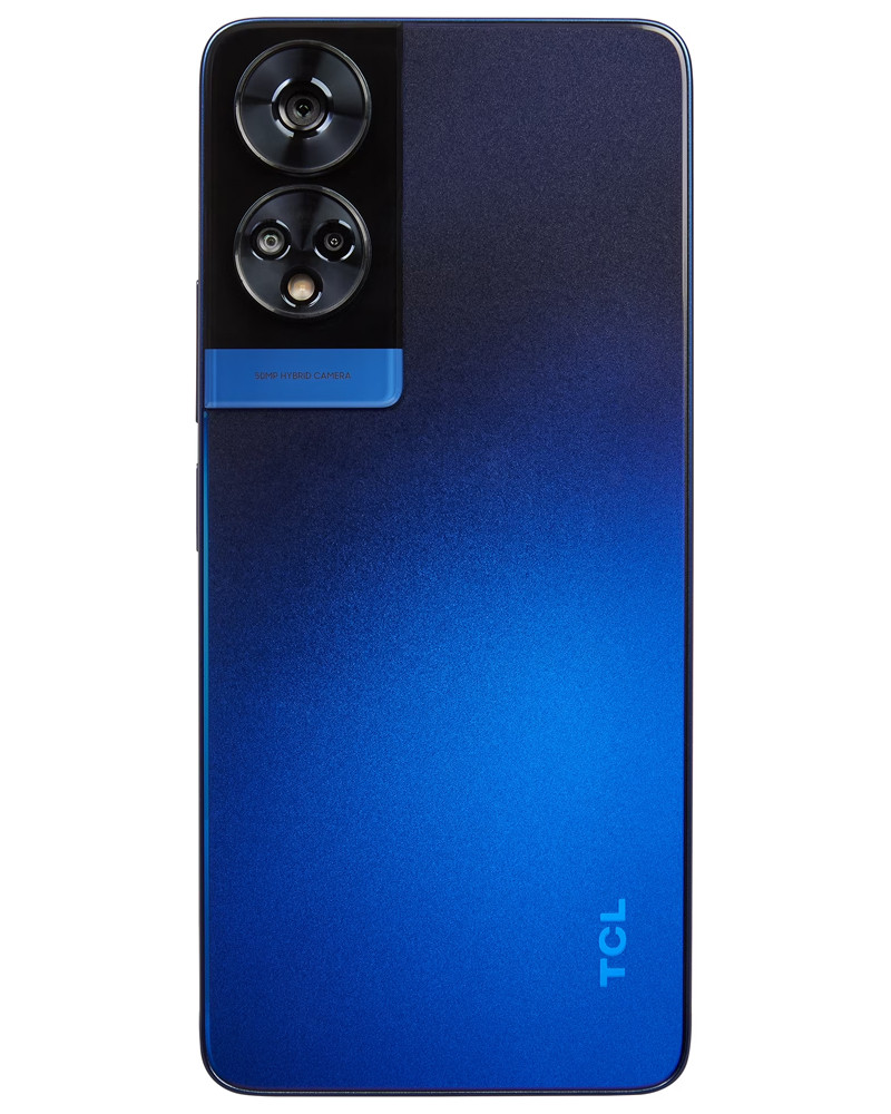 Wholesale TCL 50 XE T614D blue 128GB 5G Straight Talk locked, brand new — bulk smartphone lot back view