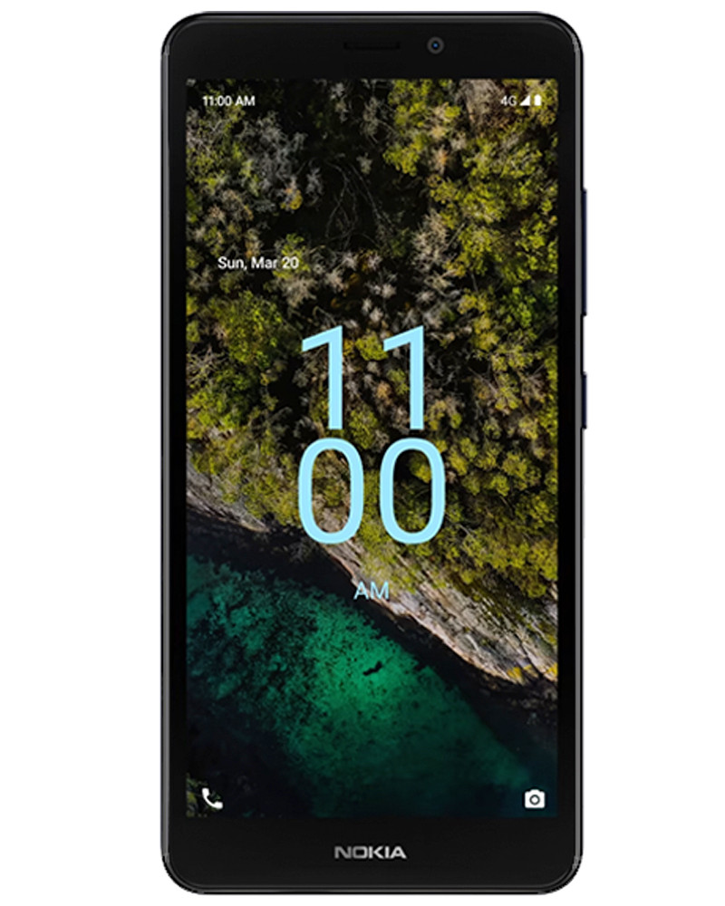 Wholesale Nokia C100 N152DL blue 32GB 4G LTE Family Mobile locked, brand new — bulk smartphone lot front view