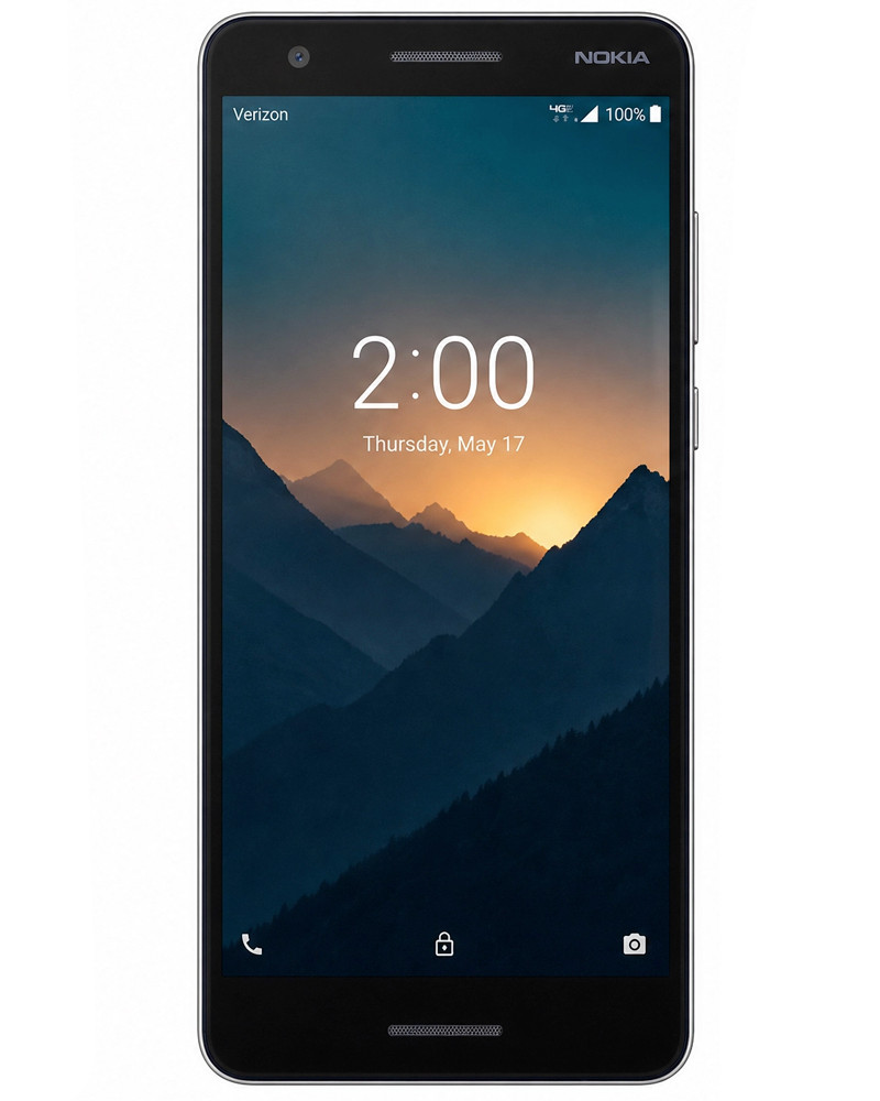 Wholesale Nokia 2.1V TA-1136 blue 8GB 4G LTE Verizon prepaid locked, A+ stock — bulk smartphone lot front view