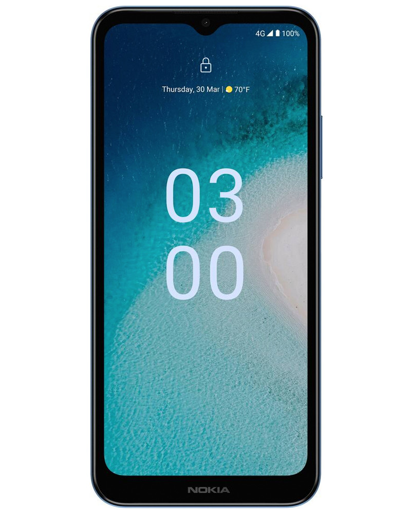 Wholesale Nokia C300 TA-1515 blue 32GB 4G LTE Consumer Cellular locked, A/B stock — bulk smartphone lot front view