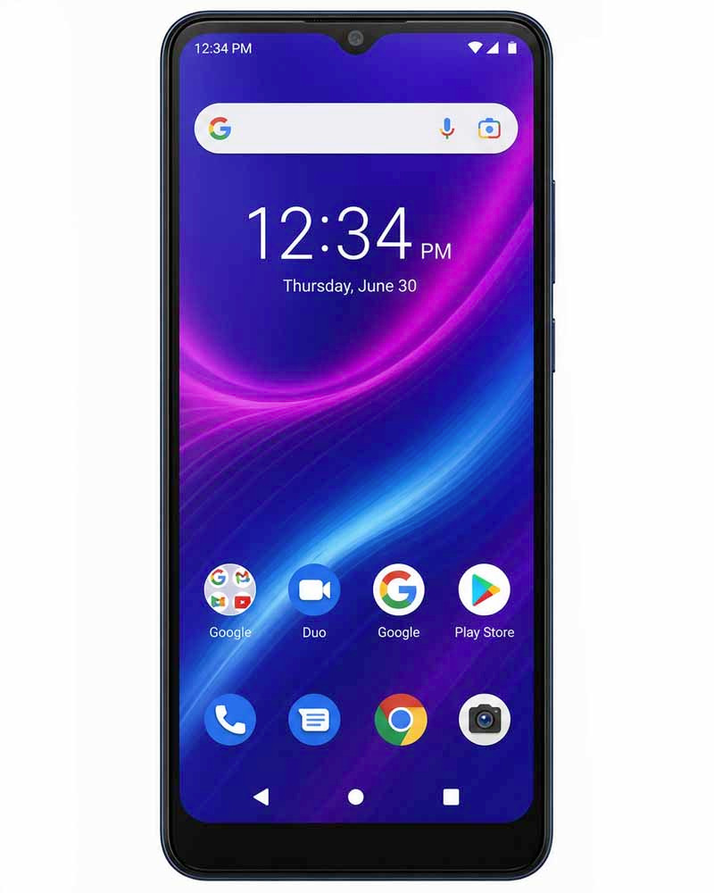 Wholesale BLU View Speed B1550VL blue 64GB 5G Tracfone locked, B/C stock — bulk smartphone lot front view