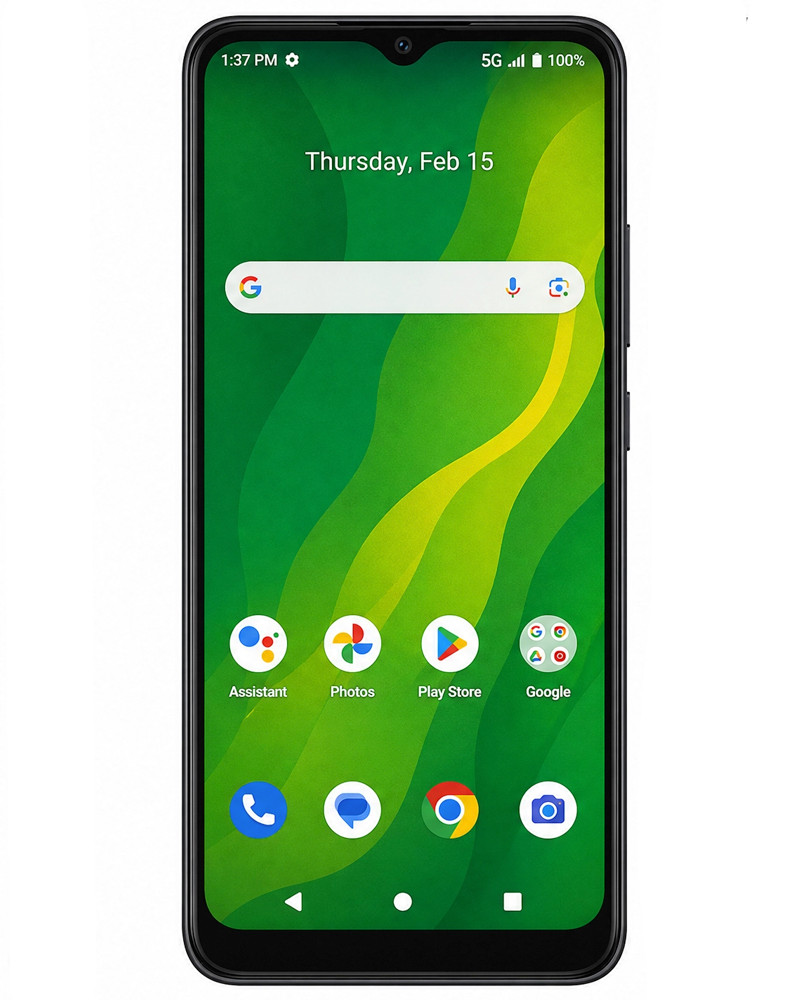 Wholesale Cricket Magic U6080AC space gray 64GB 5G Cricket locked, A/B stock — bulk smartphone lot front view