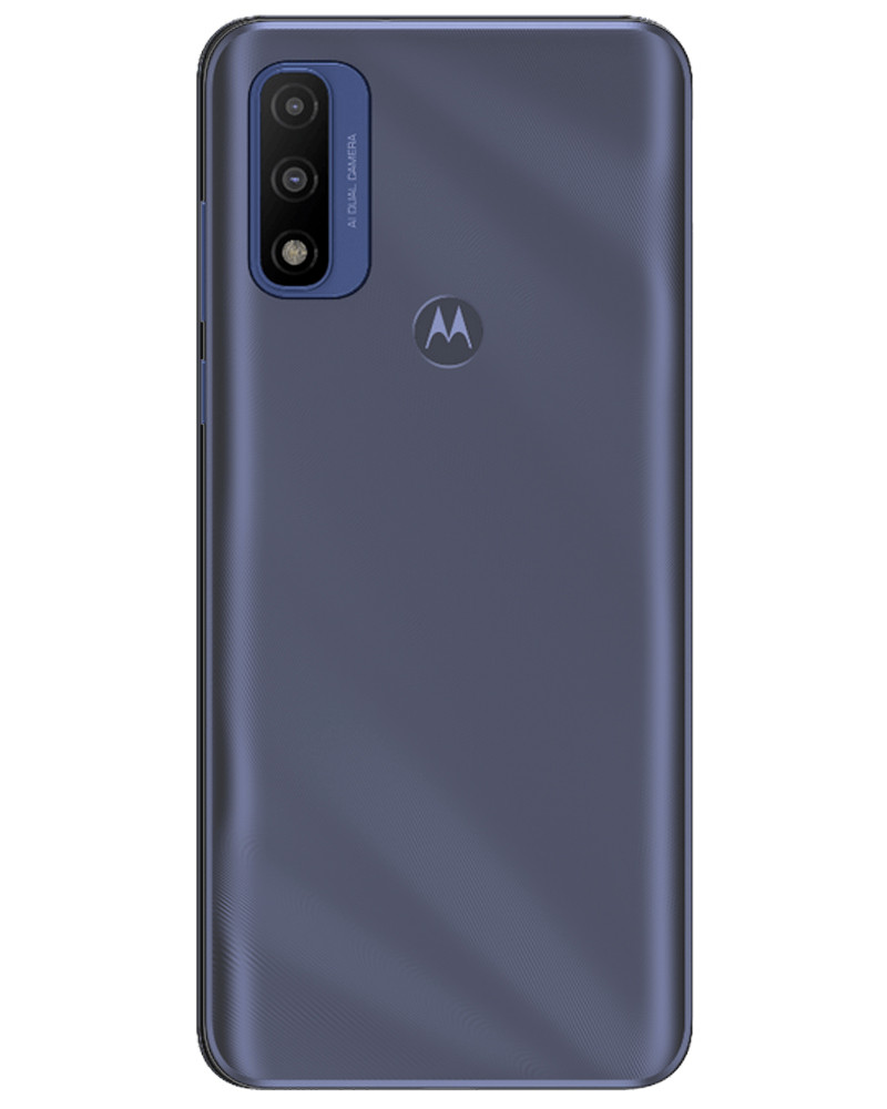 Wholesale Motorola Moto G Pure XT2163 deep indigo 32GB 4G LTE Consumer Cellular locked, brand new — bulk smartphone lot back view