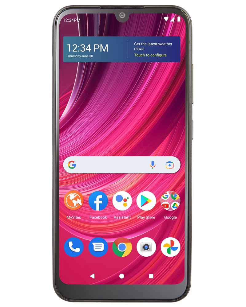 Wholesale BLU View 4 B135DL space gray 32GB 4G LTE unlocked, A/B stock — bulk smartphone lot front view