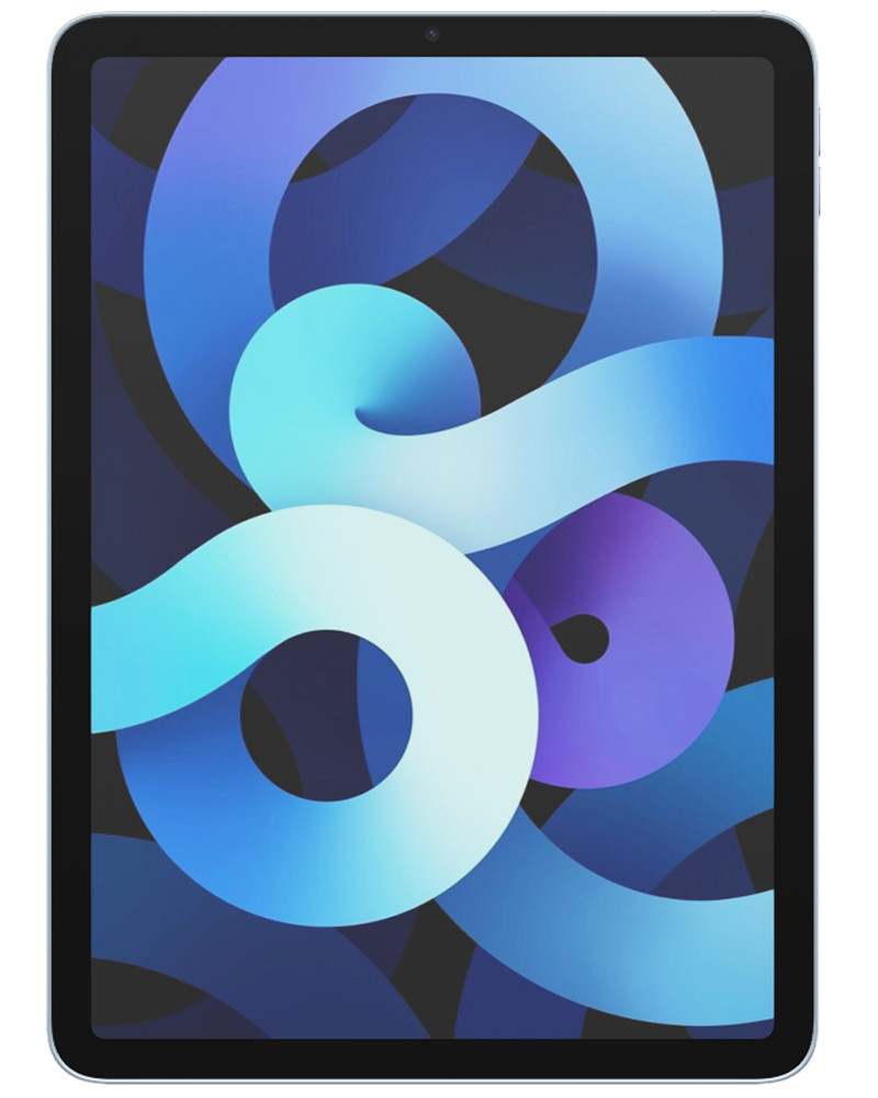 Wholesale Apple iPad Air 10.9 2020 4th Gen A2316 sky blue 64GB Wi-Fi only, B/C stock — bulk tablet lot front view