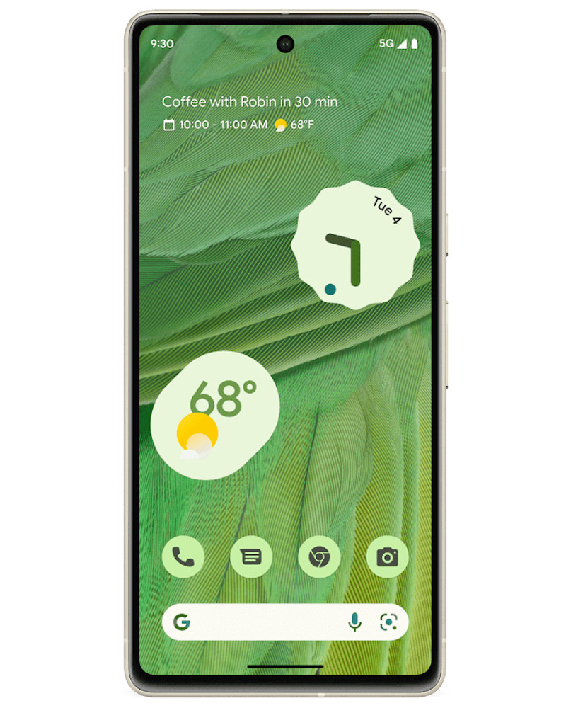 Wholesale Google Pixel 7 GQML3 green 128GB 5G unlocked, C/D grade — bulk smartphone lot front view