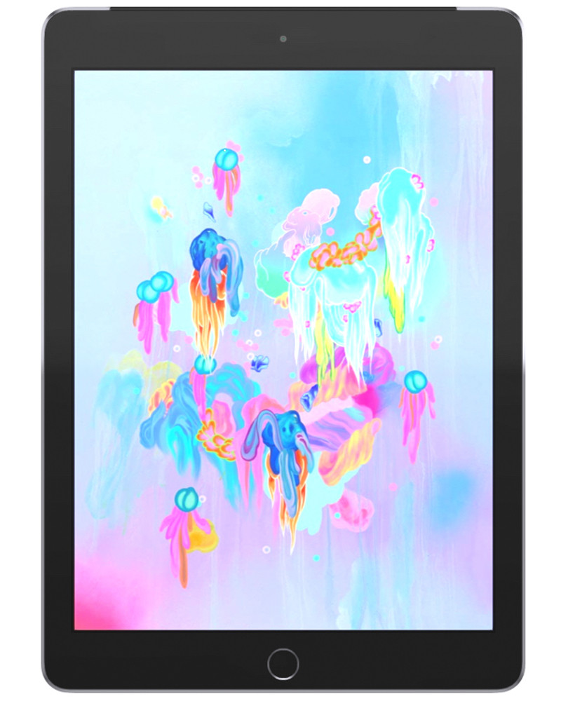 Wholesale Apple iPad 9.7 2018 6th gen A1893 space gray 128GB Wi-Fi only, A grade — bulk tablet lot front view
