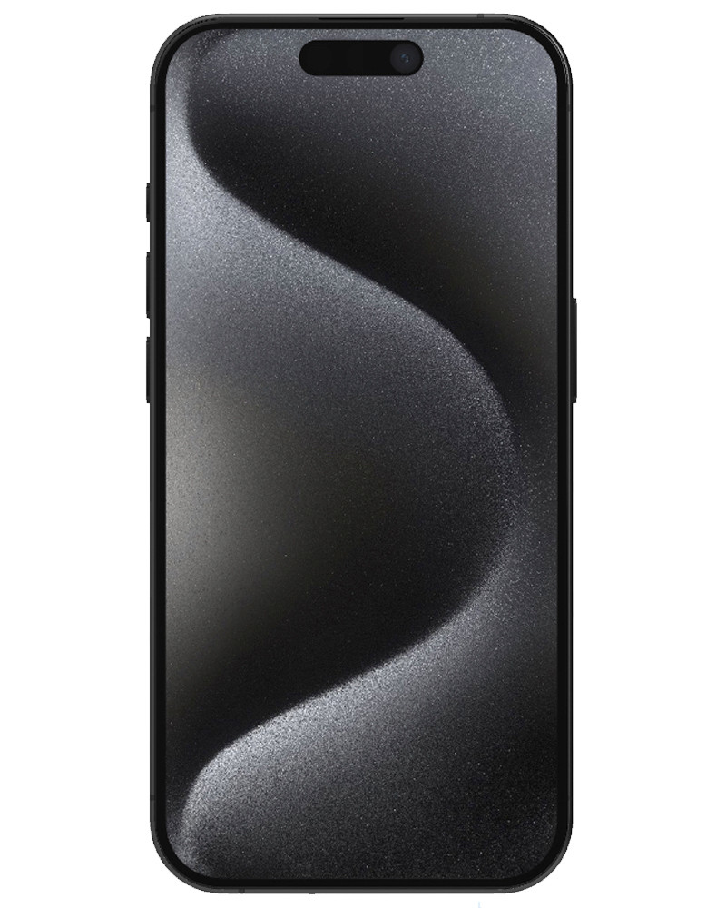 Wholesale Apple iPhone 15 Pro black titanium 512GB 5G unlocked, C/D grade — bulk smartphone lot front view