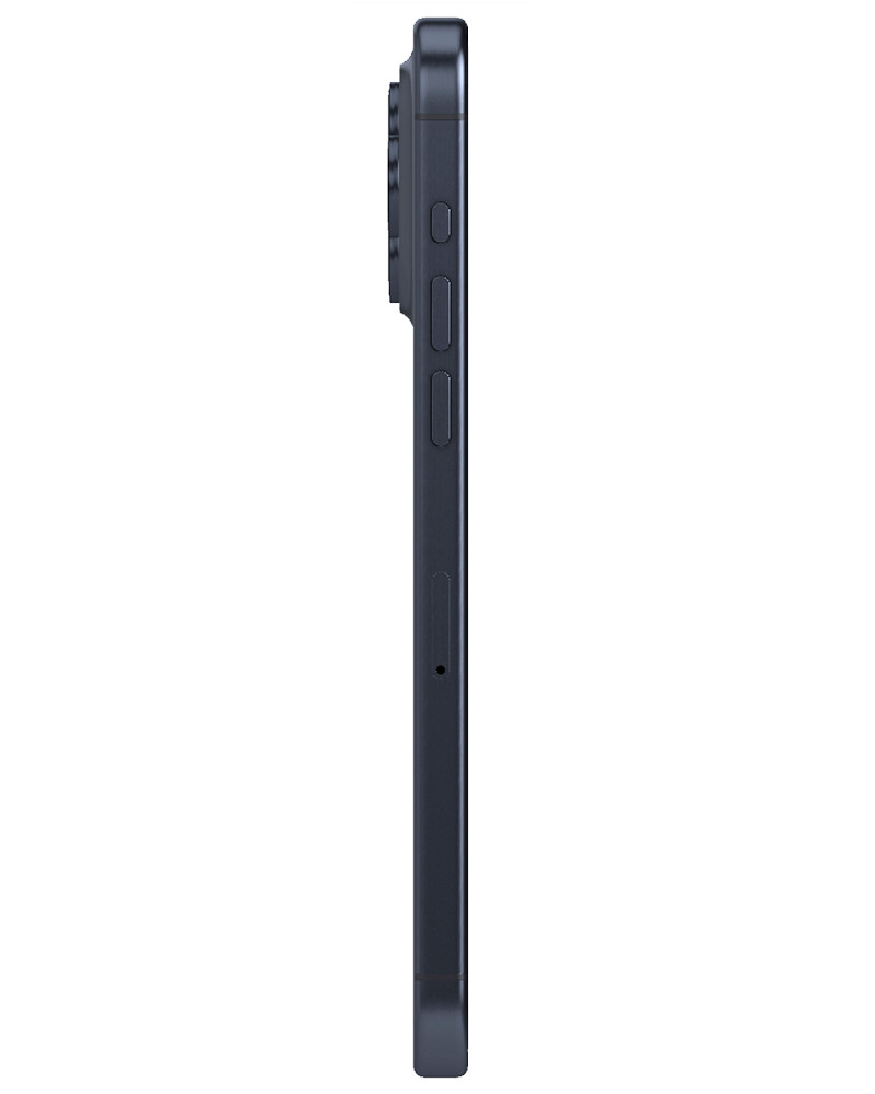 Wholesale Apple iPhone 15 Pro Max blue titanium 1TB 5G unlocked, C/D grade — bulk smartphone lot side view