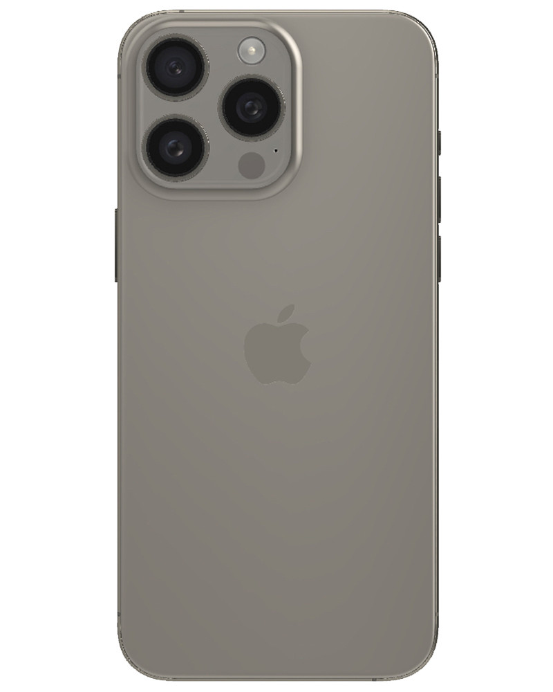 Wholesale Apple iPhone 15 Pro Max natural titanium 1TB 5G unlocked, C/D grade — bulk smartphone lot back view