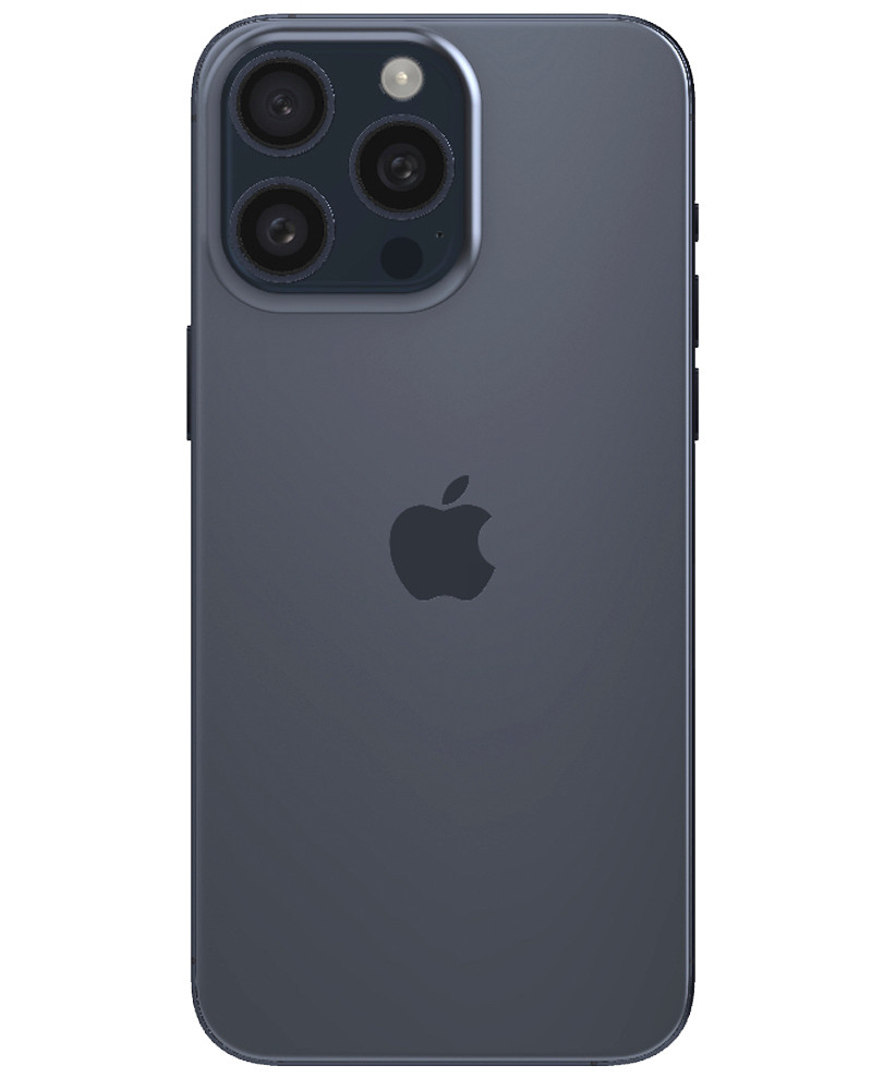 Wholesale Apple iPhone 15 Pro Max blue titanium 256GB 5G, AT&T locked, B/C stock — bulk smartphone lot back view