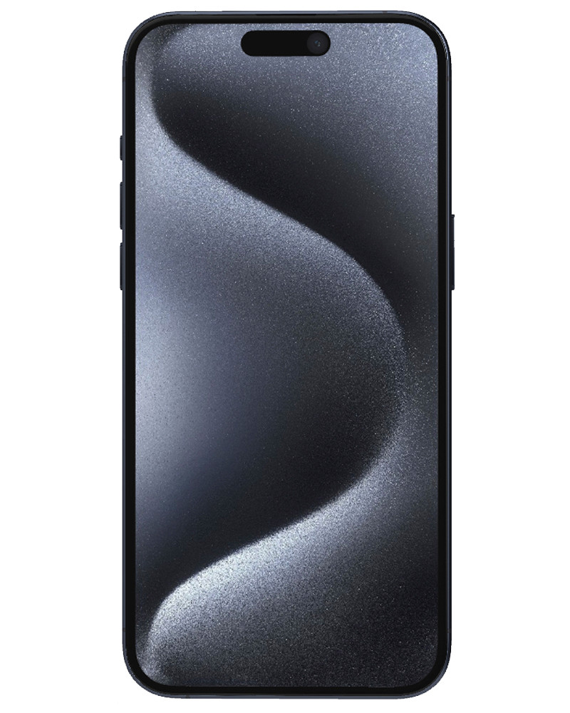 Wholesale Apple iPhone 15 Pro Max blue titanium 256GB 5G, AT&T locked, B/C stock — bulk smartphone lot front view