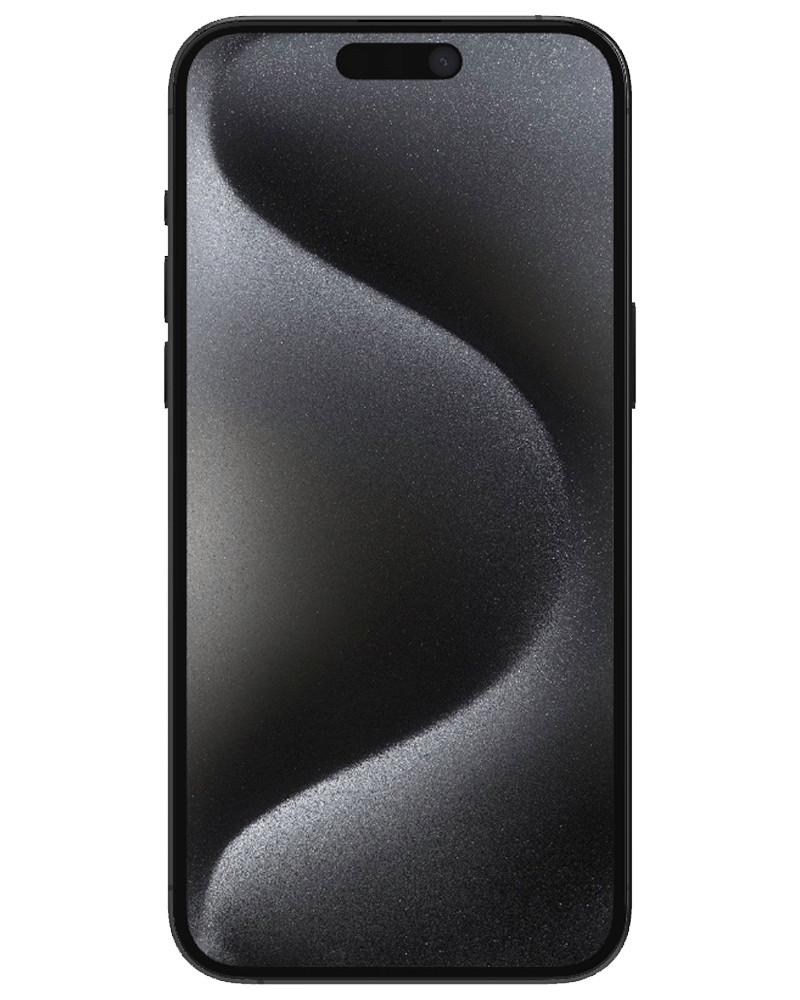 Wholesale Apple iPhone 15 Pro Max black titanium 256GB 5G, AT&T locked, B/C stock — bulk smartphone lot front view