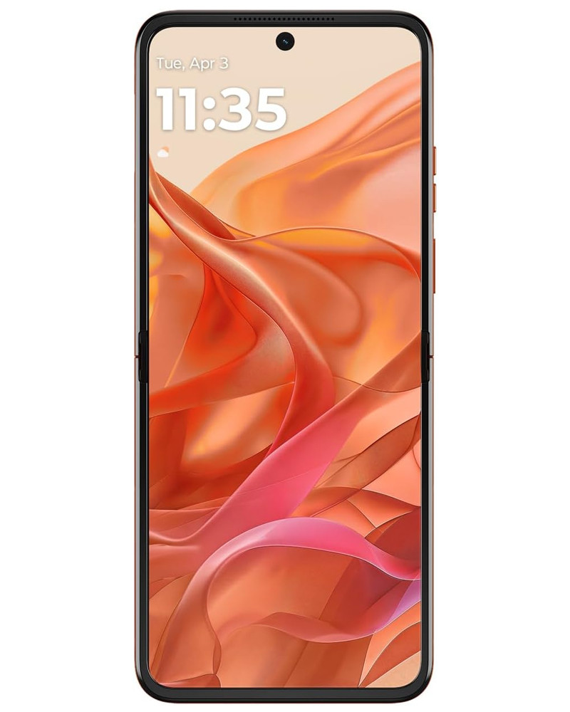 Wholesale Motorola Razr 2024 orange 256GB 5G, Cricket locked, B/C stock — bulk smartphone lot front view