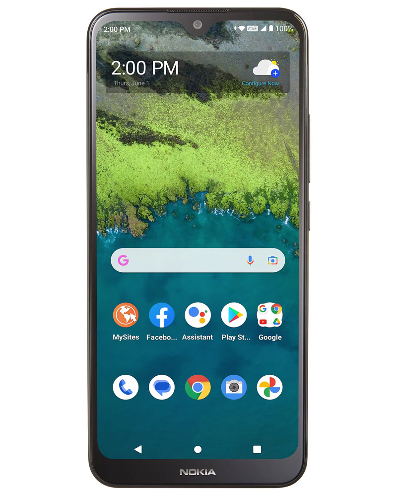 Wholesale Nokia C110 gray 32GB 4G LTE unlocked, B/C stock — bulk smartphone lot front view