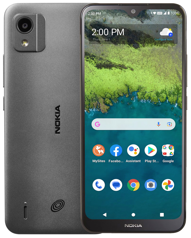 Wholesale Nokia C110 gray 32GB 4G LTE, TracFone locked, C/D stock — bulk smartphone lot